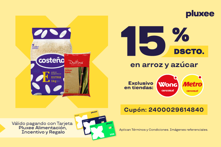 15% EN ARROZ Y AZÚCAR CUPÓN: 2400029614840  